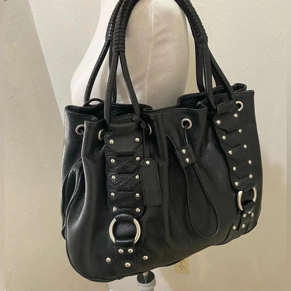 Kenneth Cole New York Black Pebbled Leather Hobo Bag - Excellent Used Condition - Picture 3 of 5
